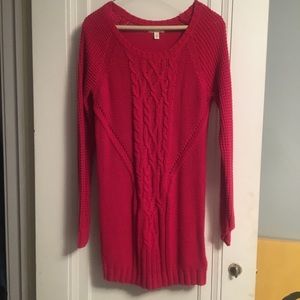 Red sweater dress